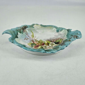Antique T&V Limoges Porcelain Candy Jewelry Trinket Dish Hand Painted floral
